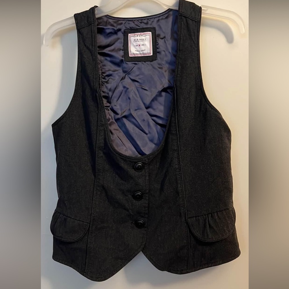Vintage Old Navy Black Women’s Button Front Vest